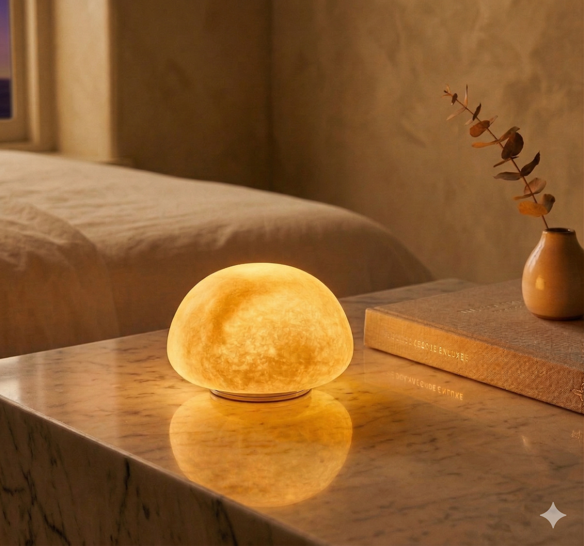 Petite Alabaster Portable Lamp with Built-in Battery-Lighting > Table Lamps-casanuva-casanuva