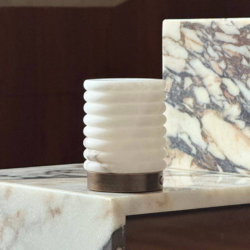 Petite Alabaster Portable Lamp with Built-in Battery-Lighting > Table Lamps-casanuva-8cmx10.5cm-White-Warm Dimming-casanuva