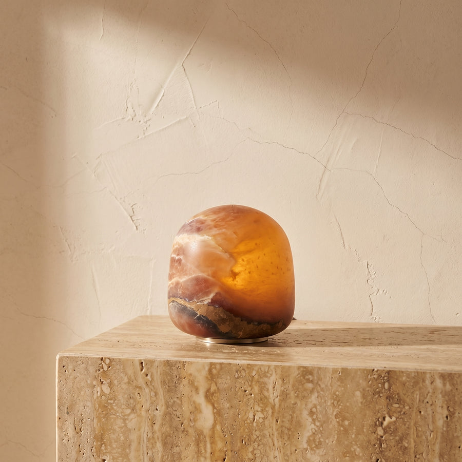 Petite Alabaster Portable Lamp with Built-in Battery-Lighting > Table Lamps-casanuva-casanuva