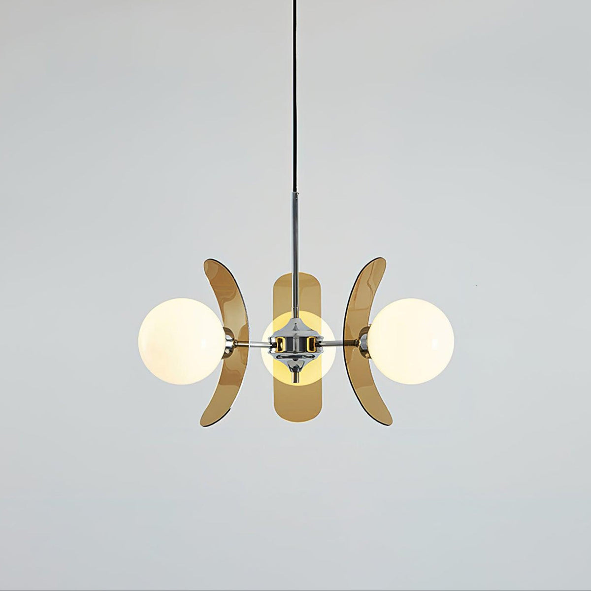 Phosphorescent Crystal Chandelier-Lighting > Chandeliers & Pendant Lights-casanuva-60cmx40cm-Brown & Chrome-casanuva