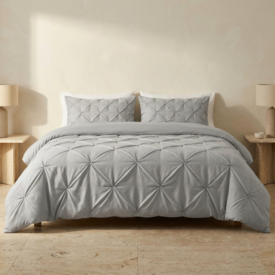Pinch Pleat Duvet Cover Set Amore Luxury-Bedding & Bath > Bedding Sets-casanuva-casanuva