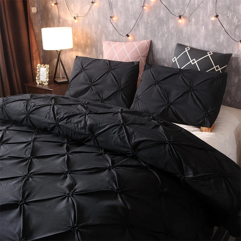 Pintuck Duvet Cover Set with Diamond Pattern-Bedding & Bath > Bedding Sets-casanuva-casanuva