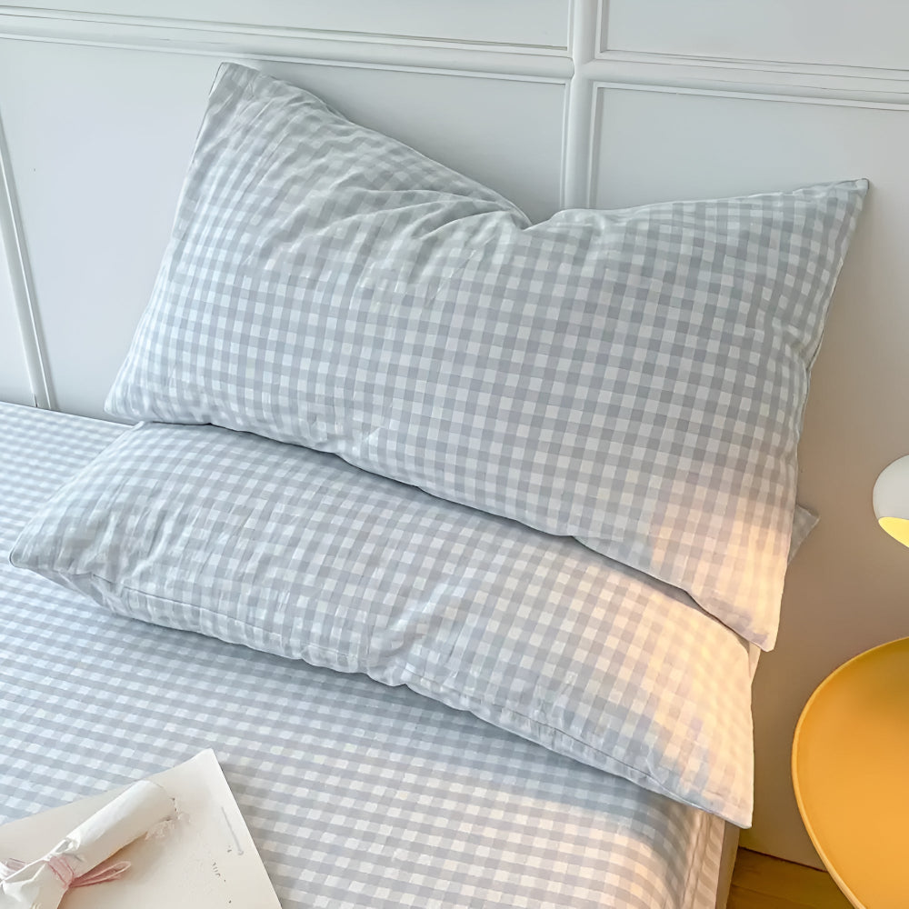 Plaid Checkered Pillowcases Soft Cotton Set-Bedding & Bath > Pillowcases-casanuva-casanuva