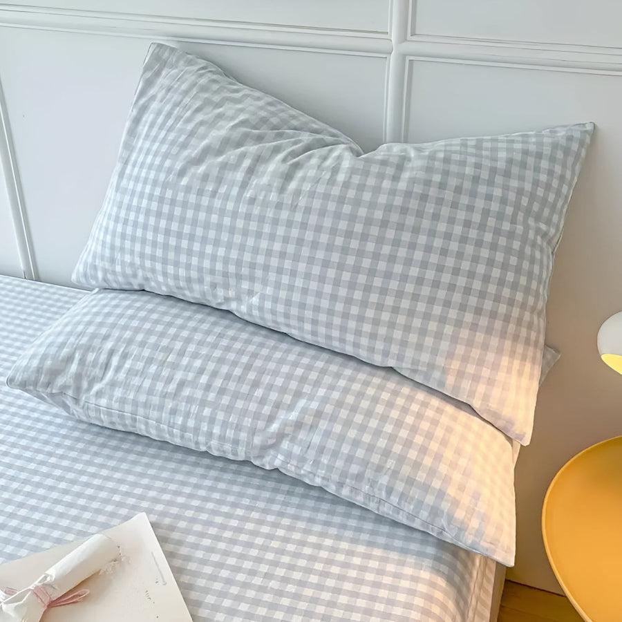 Plaid Checkered Pillowcases Soft Cotton Set-Bedding & Bath > Pillowcases-casanuva-casanuva
