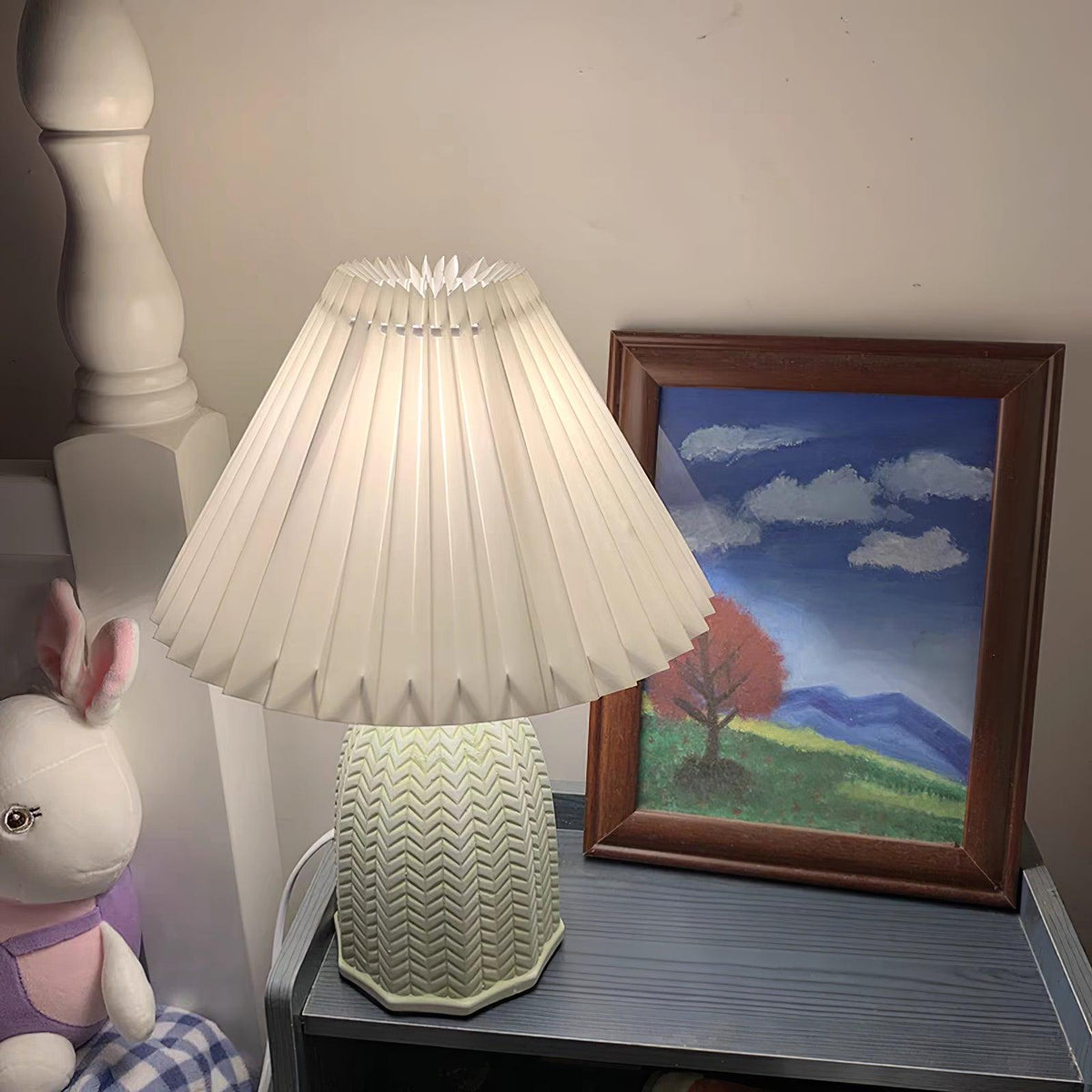 Pleated Vintage Table Lamp-Lighting > Table Lamps-casanuva-casanuva