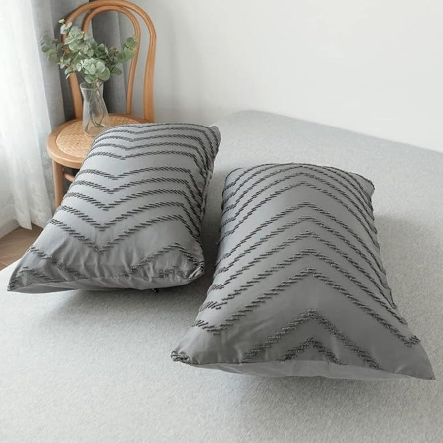 Plush Chevron Quilt Cover Set 3 Pieces-Bedding & Bath > Bedding Sets-casanuva-casanuva