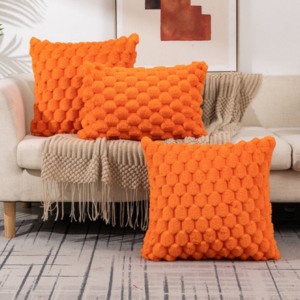 Plush Marshmallow Cushion Cover Soft Decorative Pillowcase-Covers & Textiles > Cushion Covers-casanuva-Orange-18"x18"-casanuva