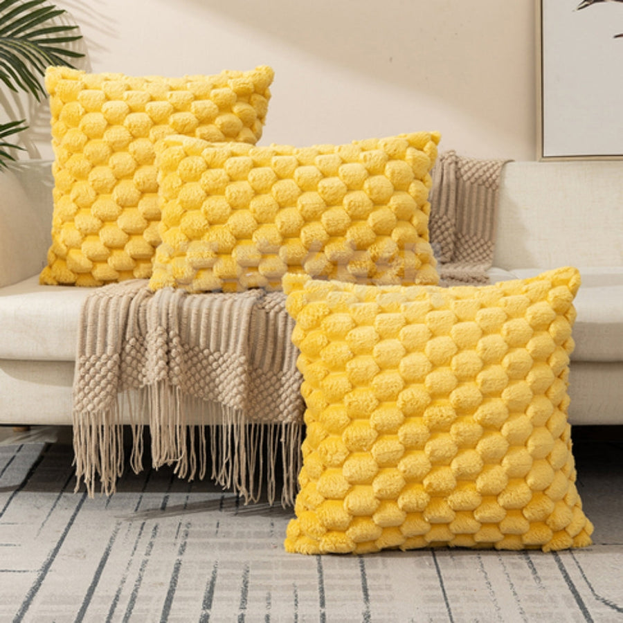 Plush Marshmallow Cushion Cover Soft Decorative Pillowcase-Covers & Textiles > Cushion Covers-casanuva-Yellow-18"x18"-casanuva