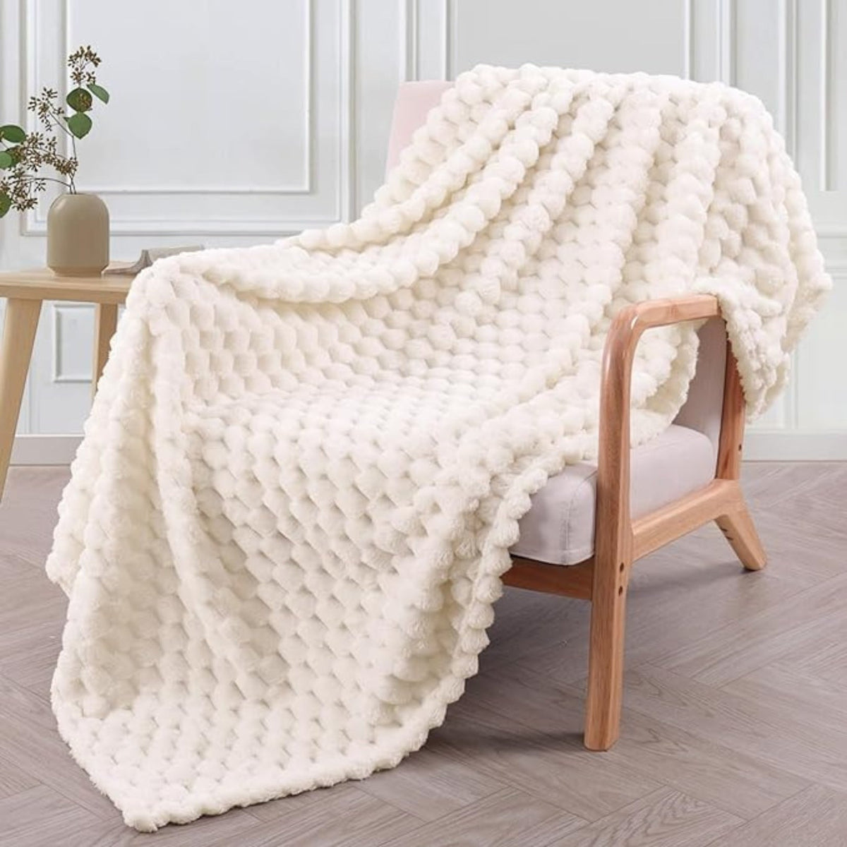 Plush Marshmallow Throw Blanket-Bedding & Bath > Blankets-casanuva-Ivory White-40"x59"-casanuva