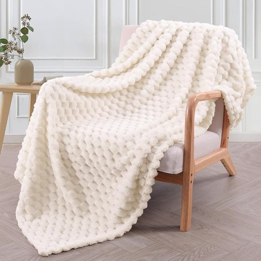 Plush Marshmallow Throw Blanket-Bedding & Bath > Blankets-casanuva-Ivory White-40"x59"-casanuva