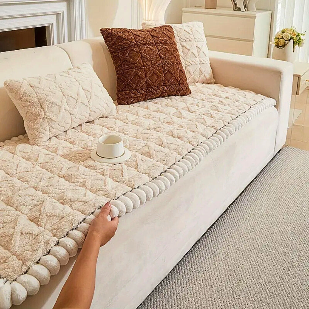 Plush Sherpa Sofa Cover-Covers & Textiles > Sofa Covers-casanuva-casanuva