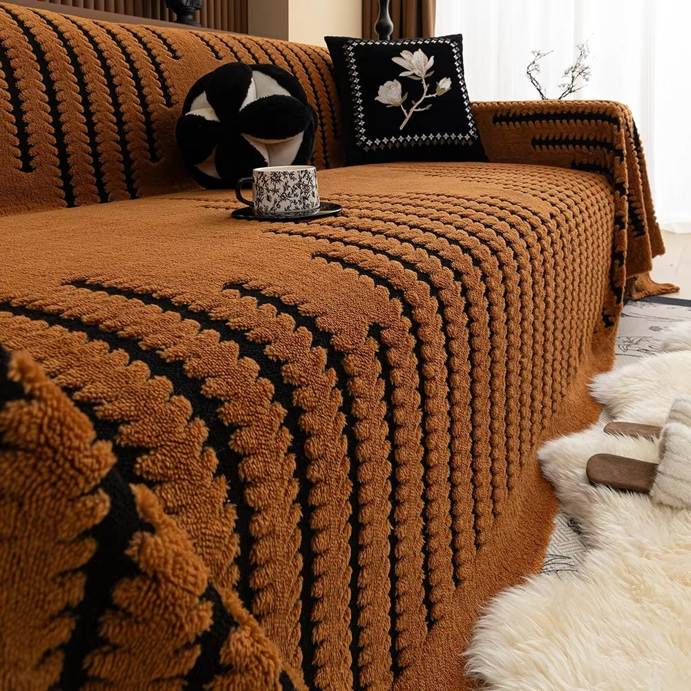 Plush Tufted Sofa Cover-Covers & Textiles > Sofa Covers-casanuva-Amber Waves-71"x51"-casanuva