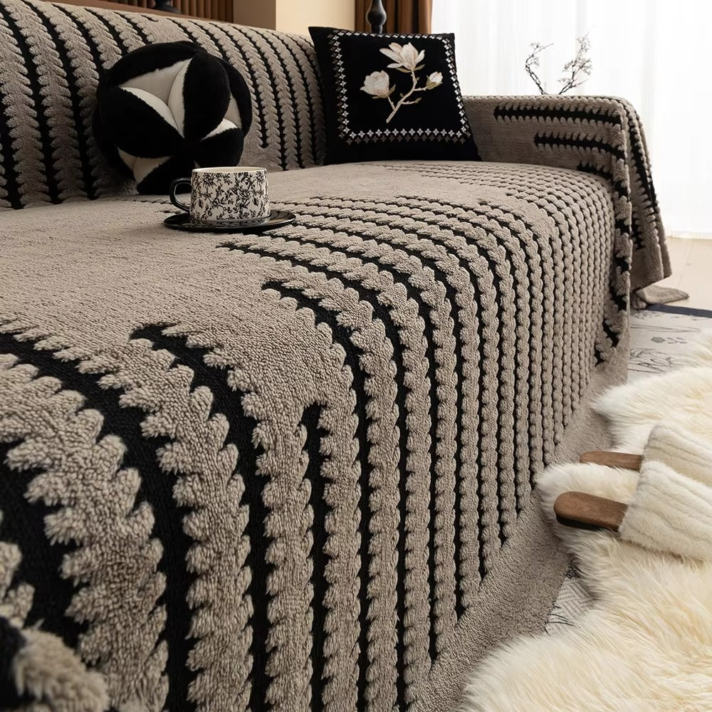 Plush Tufted Sofa Cover-Covers & Textiles > Sofa Covers-casanuva-Taupe Harmony-71"x51"-casanuva