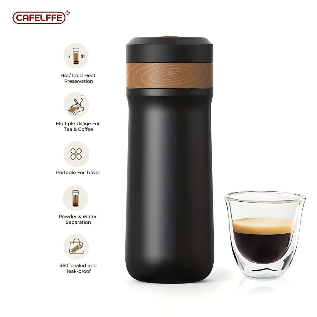 Portable French Press Coffee Maker with Stainless Steel Filter-Kitchen & Dining > Coffee & Tea-casanuva-casanuva