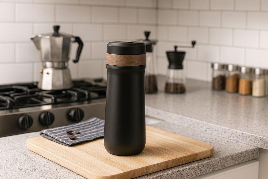 Portable French Press Coffee Maker with Stainless Steel Filter-Kitchen & Dining > Coffee & Tea-casanuva-casanuva