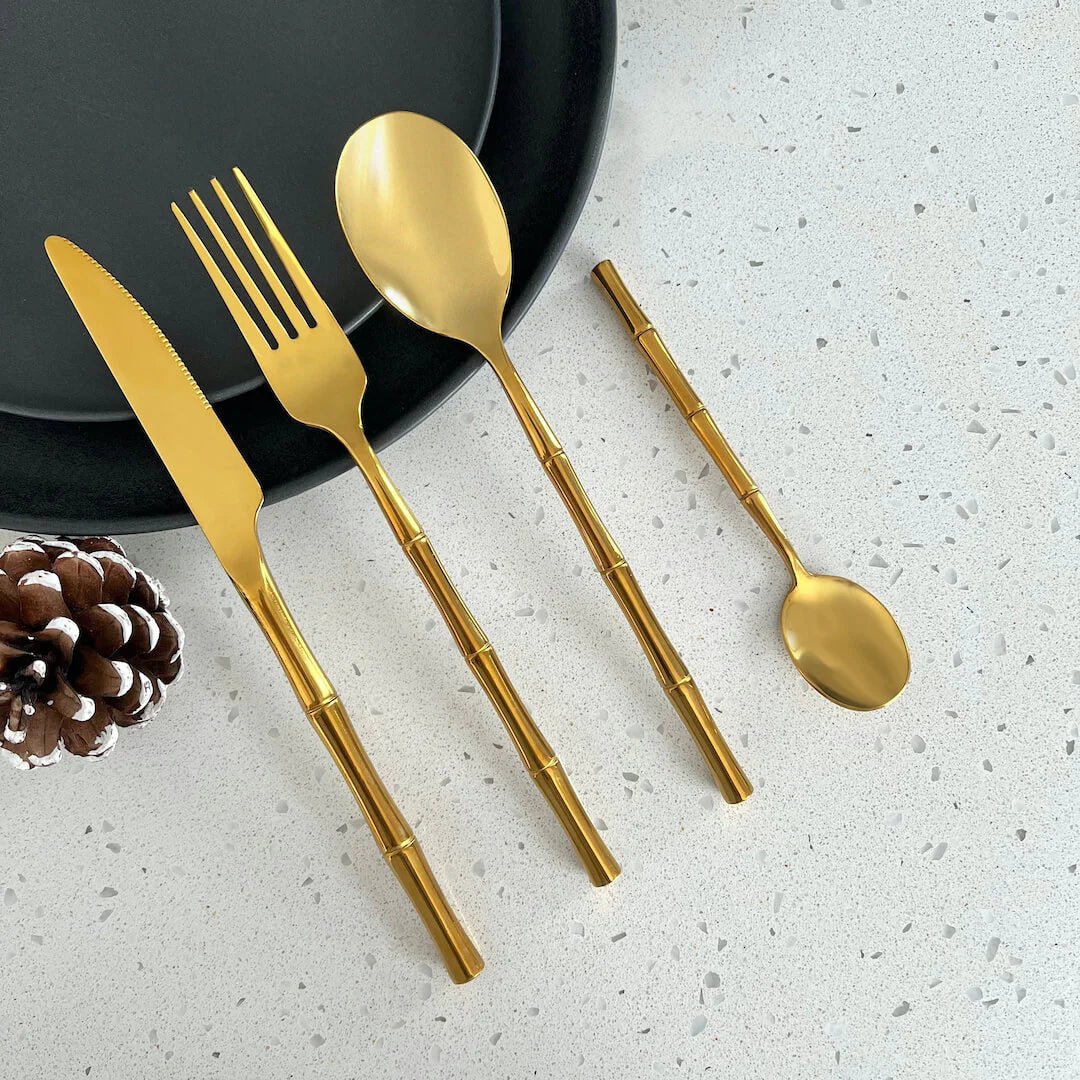 Premium Flatware Set Modern Durable Cutlery-Kitchen & Dining > Cutlery-casanuva-Gold 30 pcs-casanuva