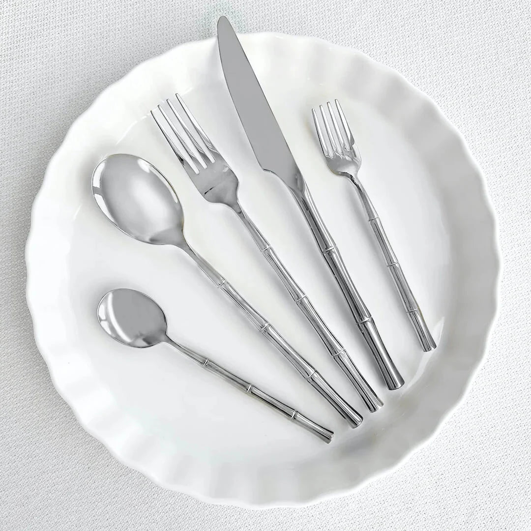 Premium Flatware Set Modern Durable Cutlery-Kitchen & Dining > Cutlery-casanuva-Silver 24 pcs-casanuva