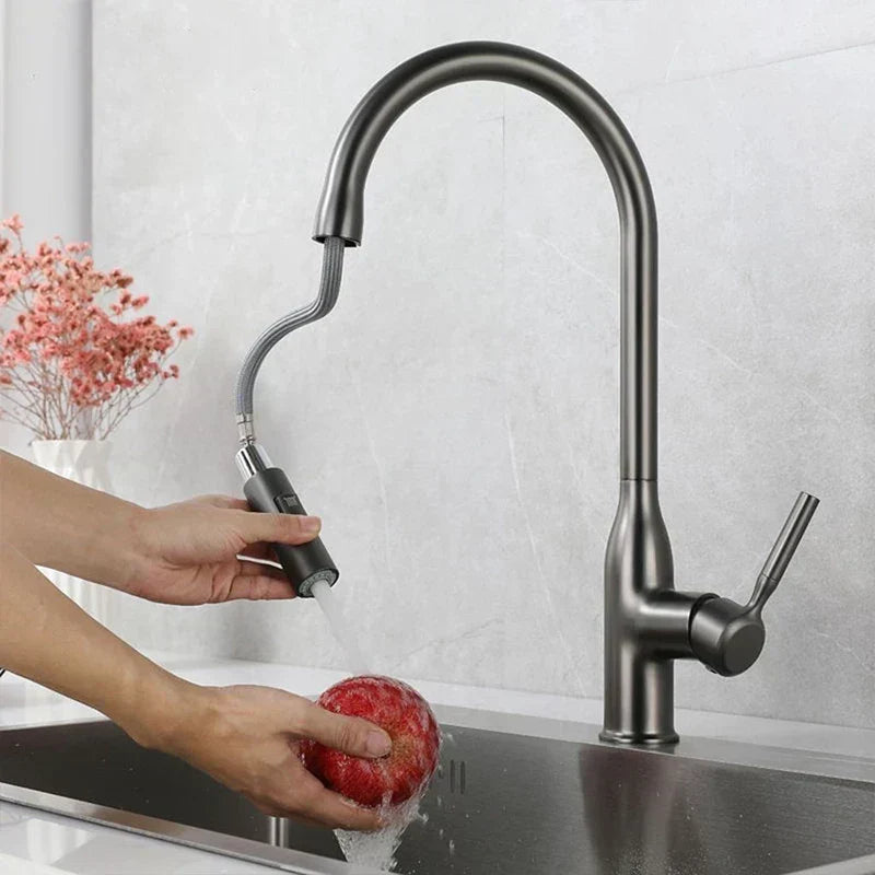 Pull-Out Kitchen Faucet with Hand Shower-Kitchen & Dining > Kitchen Faucets-casanuva-casanuva