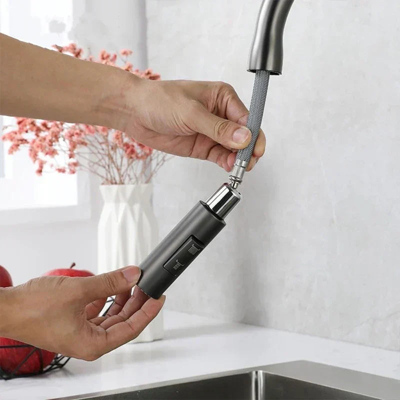 Pull-Out Kitchen Faucet with Hand Shower-Kitchen & Dining > Kitchen Faucets-casanuva-casanuva