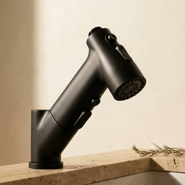 Pull-out kitchen faucet black 360° swivel water-saving feature-Kitchen & Dining > Kitchen Faucets-casanuva-casanuva