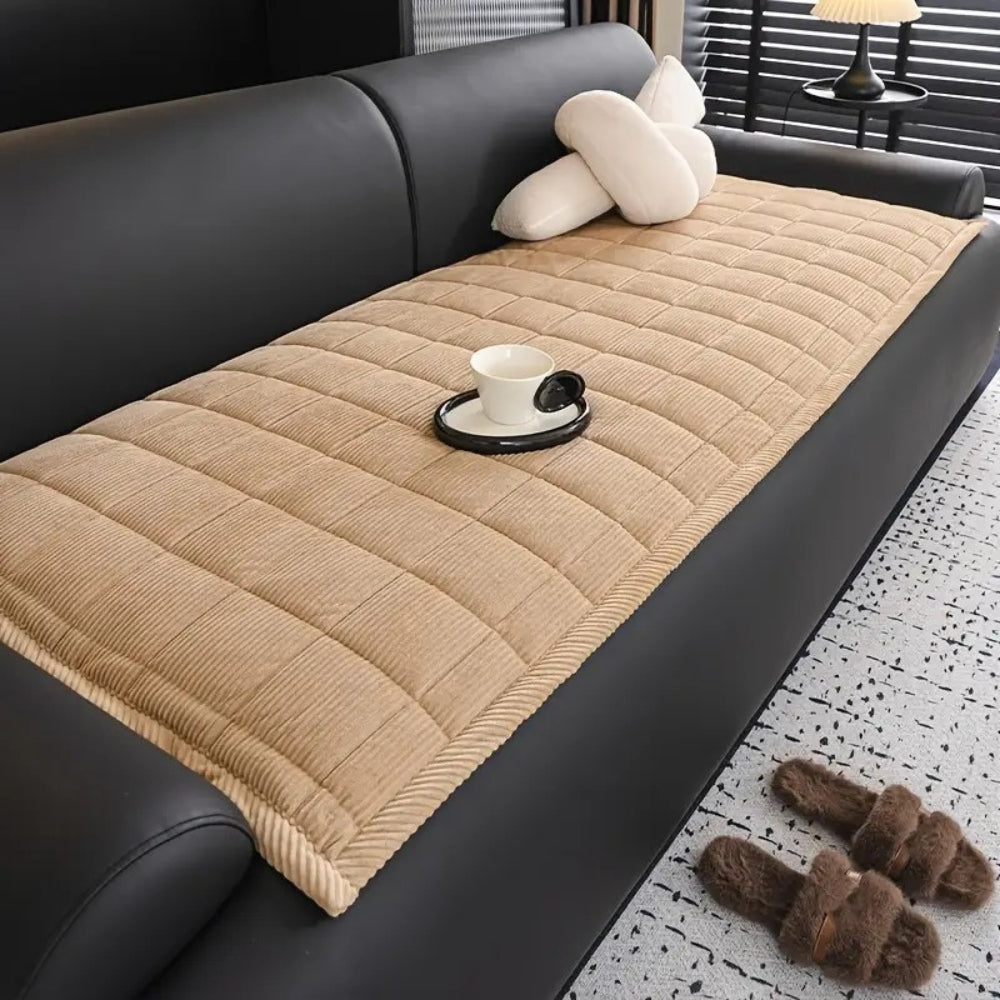 Quilted Couch Cover Mat-Covers & Textiles > Sofa Covers-casanuva-Beige Haze-28"x28"-casanuva