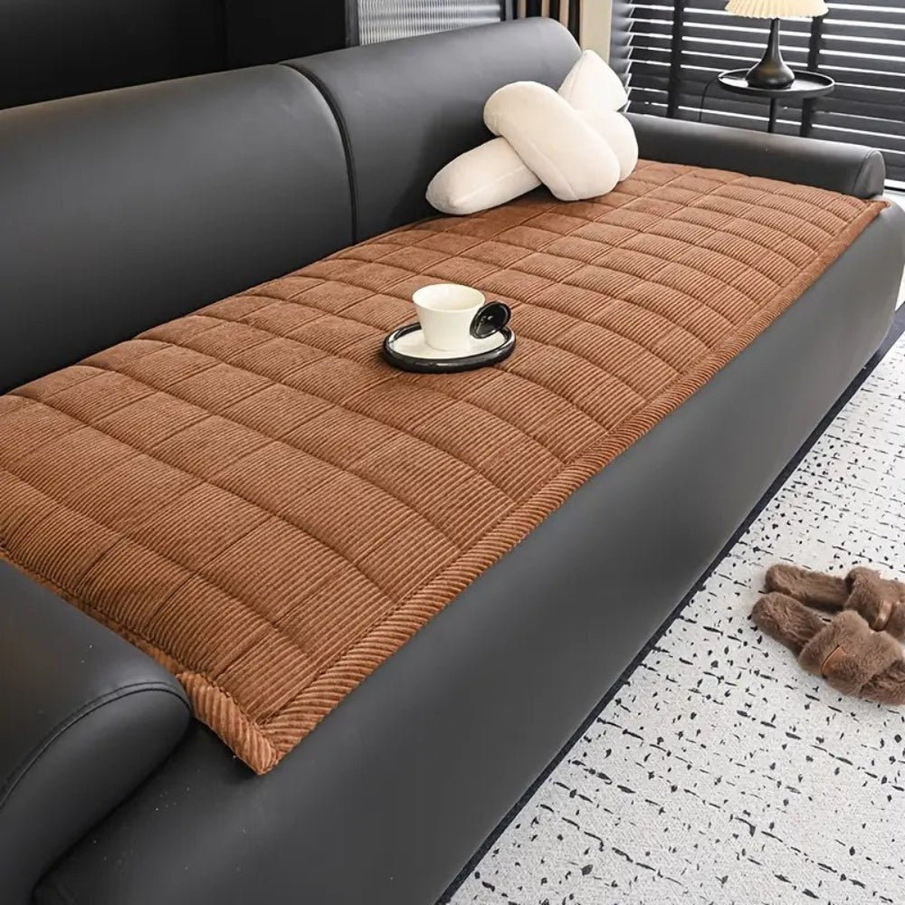 Quilted Couch Cover Mat-Covers & Textiles > Sofa Covers-casanuva-Chestnut Haze-28"x28"-casanuva