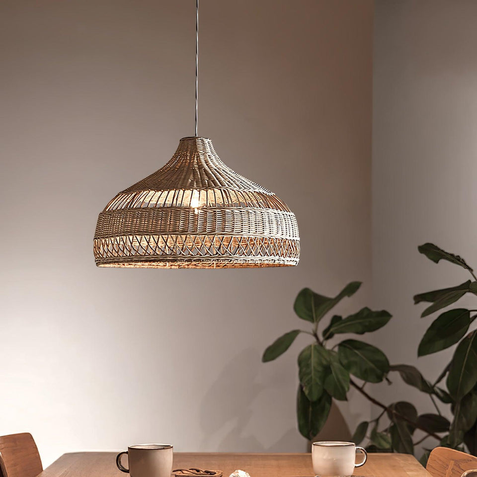 Rattan Dome Pendant Light-Lighting > Pendant Lights-casanuva-casanuva