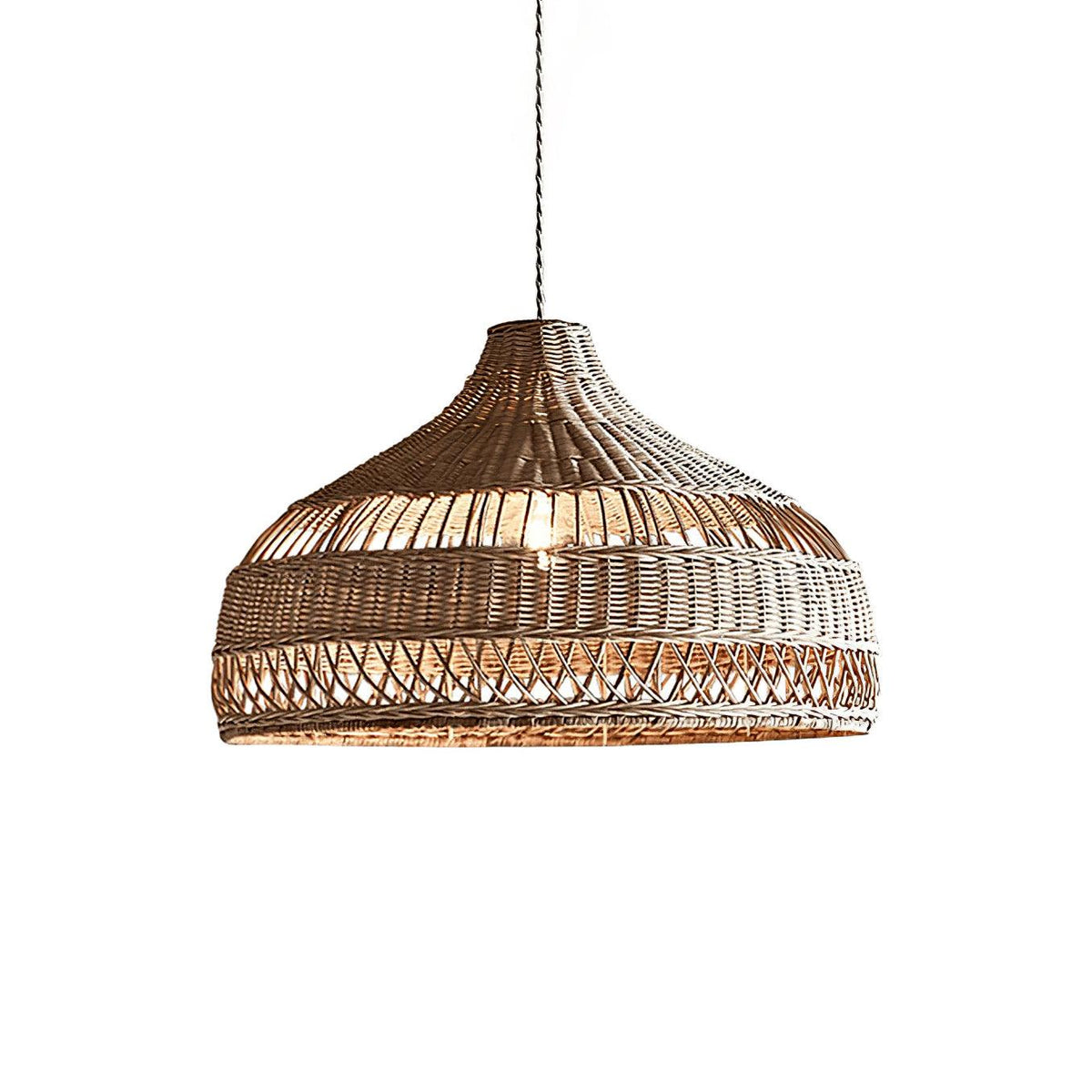 Rattan Dome Pendant Light-Lighting > Pendant Lights-casanuva-40cmx27cm-Natural Rattan-casanuva