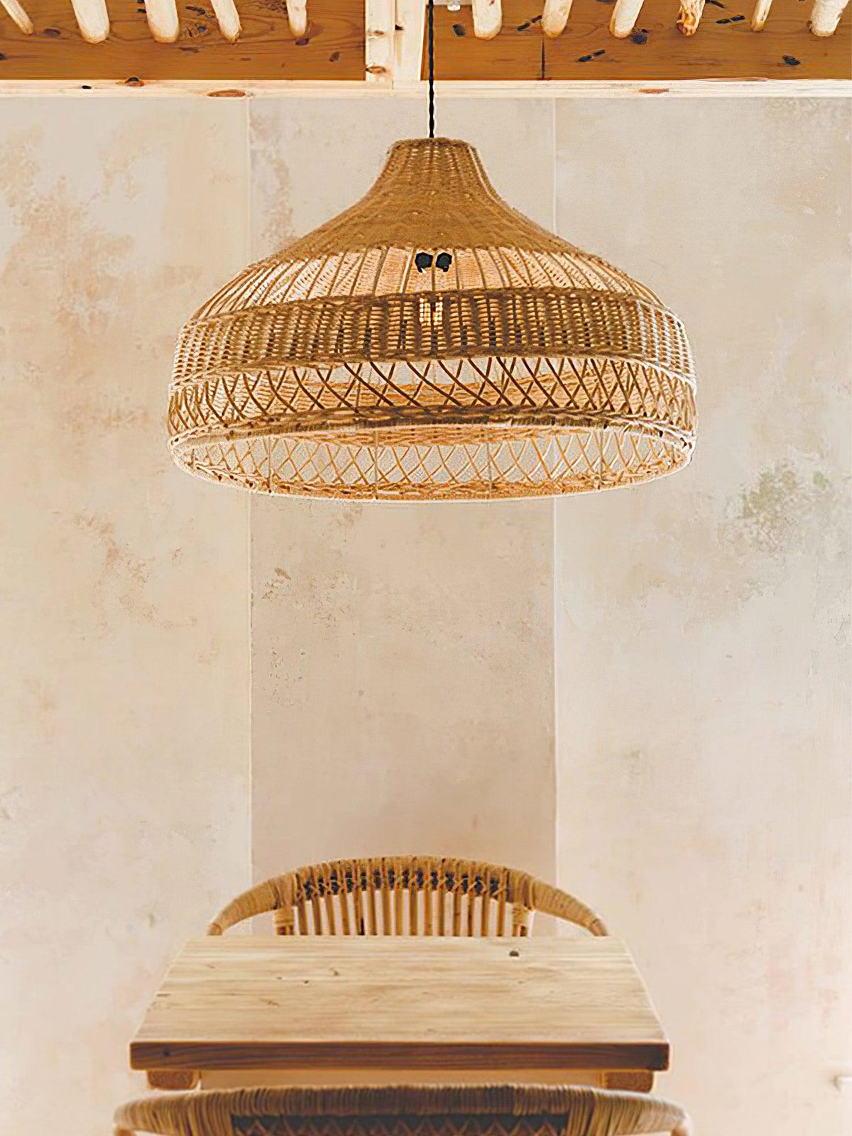Rattan Dome Pendant Light-Lighting > Pendant Lights-casanuva-casanuva