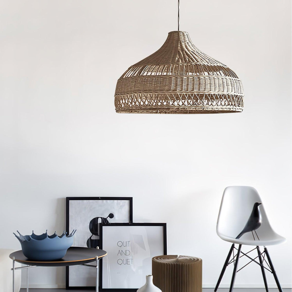 Rattan Dome Pendant Light-Lighting > Pendant Lights-casanuva-casanuva