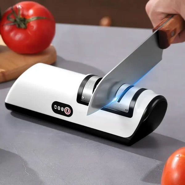 Rechargeable 2-Stage Knife Sharpener for Ceramic and Steel Blades-Kitchen & Dining > Cooking Utensils-casanuva-White-casanuva