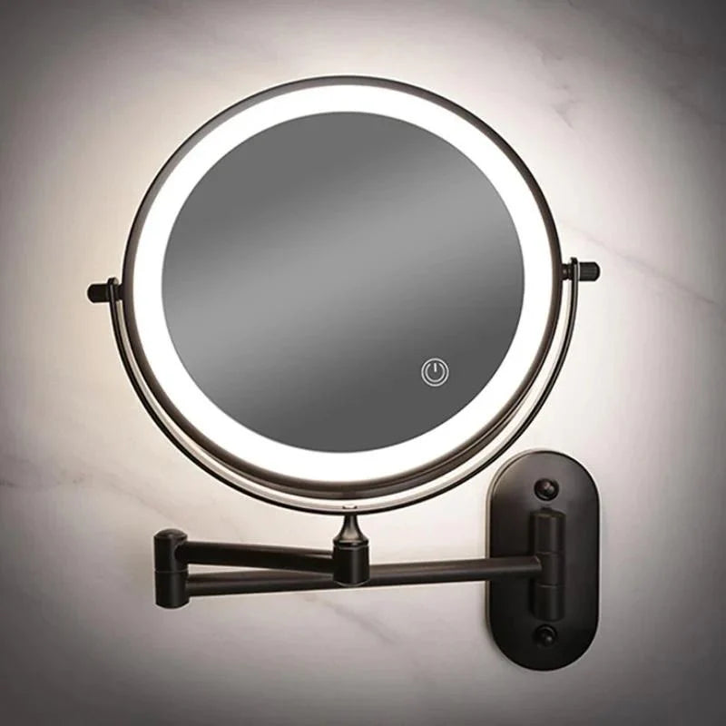 Rechargeable Black LED Makeup Mirror for Bathroom Use-Bedding & Bath > Bathroom Accessories-casanuva-3X Magnifying Mirror-casanuva