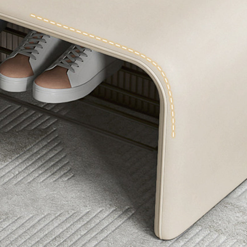 Rectangular 2-Tier Shoe Shelf Bench Eco-Friendly Synthetic Leather Carbon Steel for Entryway Storage-Furniture > Side Tables-casanuva-casanuva