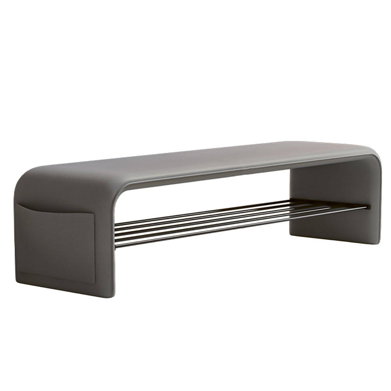 Rectangular 2-Tier Shoe Shelf Bench Eco-Friendly Synthetic Leather Carbon Steel for Entryway Storage-Furniture > Side Tables-casanuva-casanuva