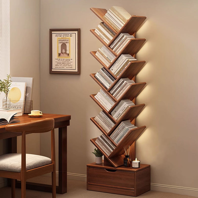 Rectangular Solid Wood Eco-Friendly Bookshelf 6/8/10/12 Tier for Home Office-Furniture > Bookshelves-casanuva-casanuva