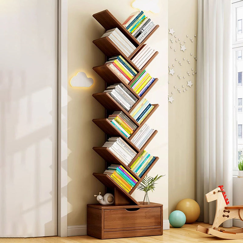 Rectangular Solid Wood Eco-Friendly Bookshelf 6/8/10/12 Tier for Home Office-Furniture > Bookshelves-casanuva-casanuva