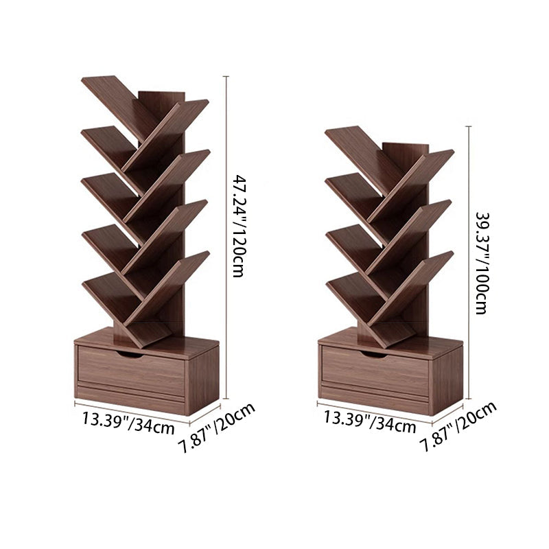 Rectangular Solid Wood Eco-Friendly Bookshelf 6/8/10/12 Tier for Home Office-Furniture > Bookshelves-casanuva-casanuva