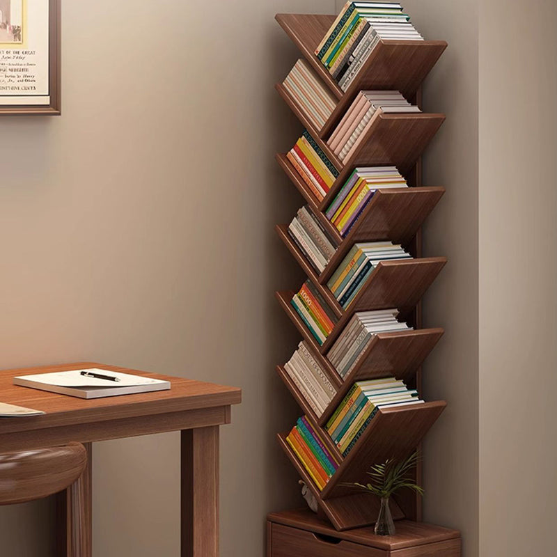 Rectangular Solid Wood Eco-Friendly Bookshelf 6/8/10/12 Tier for Home Office-Furniture > Bookshelves-casanuva-casanuva