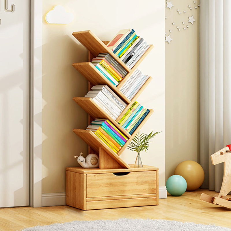 Rectangular Solid Wood Eco-Friendly Bookshelf 6/8/10/12 Tier for Home Office-Furniture > Bookshelves-casanuva-Small-Wood Color-casanuva