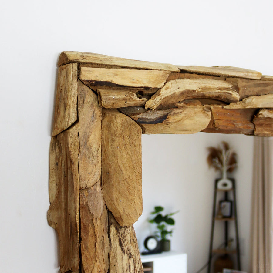 Rectangular Wall Mirror Recycled Teak Wood-Home Decor > Decorative Accessories-casanuva-casanuva