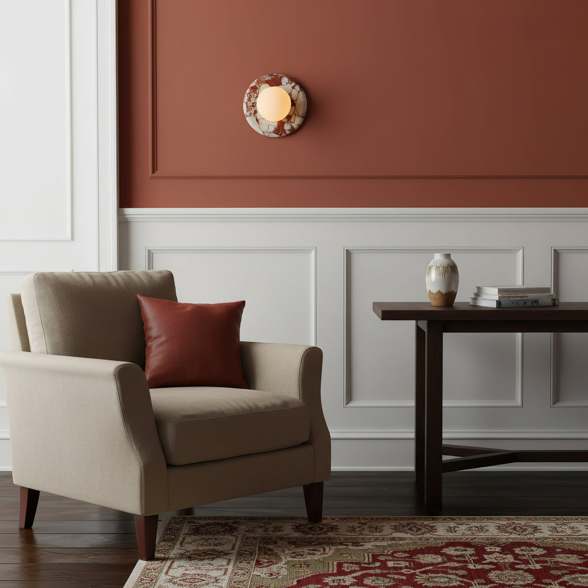 Red Marble Wall Sconce-Lighting > Wall Lights-casanuva-casanuva