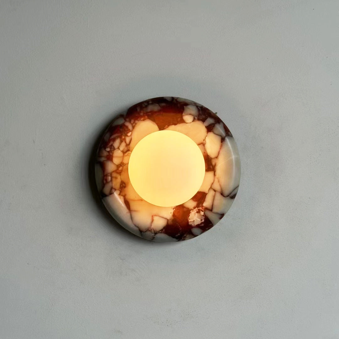 Red Marble Wall Sconce-Lighting > Wall Lights-casanuva-casanuva