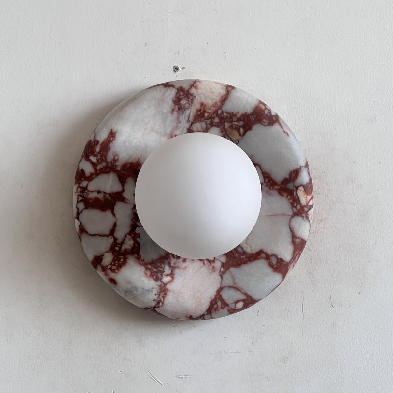 Red Marble Wall Sconce-Lighting > Wall Lights-casanuva-20cmx20cm-Bvlgari Red H10-casanuva