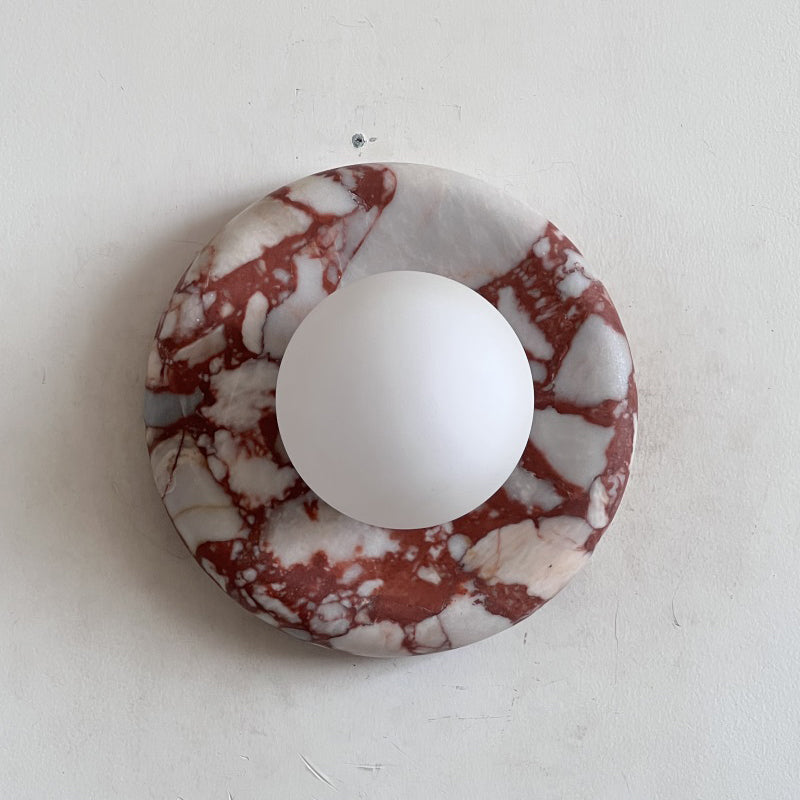 Red Marble Wall Sconce-Lighting > Wall Lights-casanuva-20cmx20cm-Bvlgari Red H12-casanuva