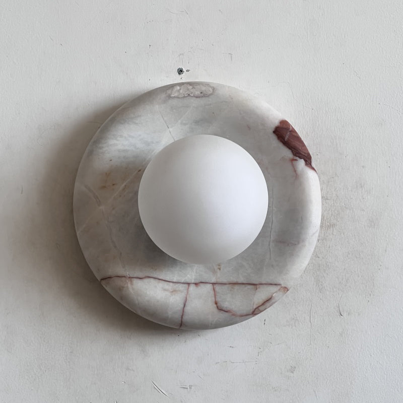 Red Marble Wall Sconce-Lighting > Wall Lights-casanuva-20cmx20cm-Bvlgari Red H17-casanuva