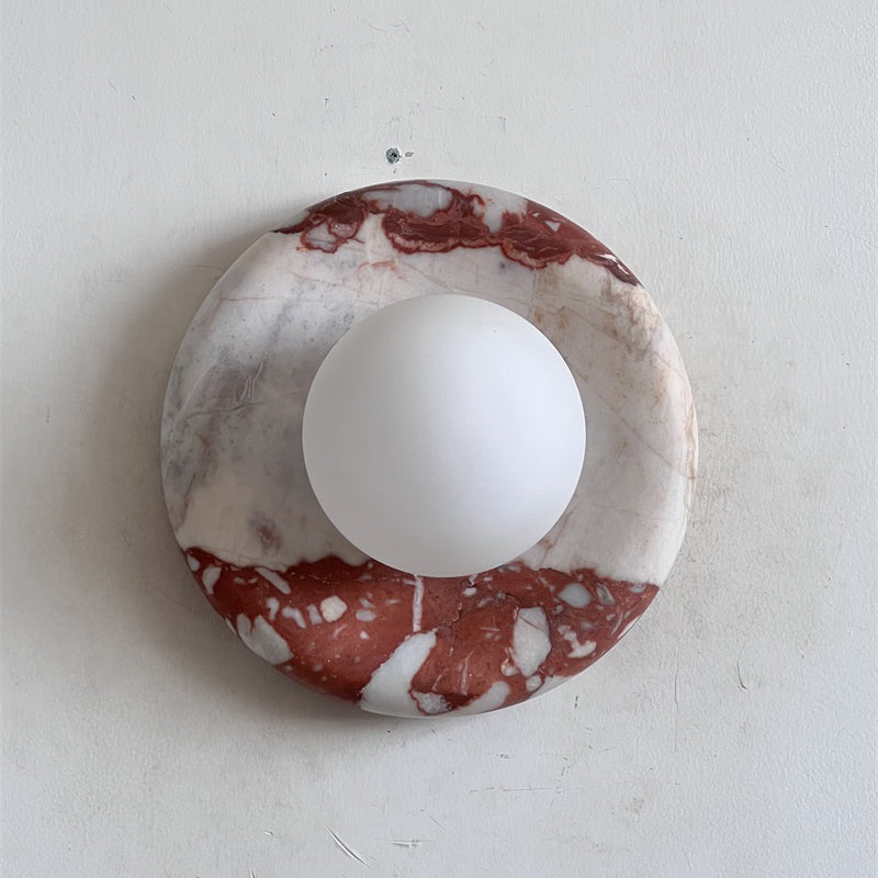 Red Marble Wall Sconce-Lighting > Wall Lights-casanuva-20cmx20cm-Bvlgari Red H18-casanuva