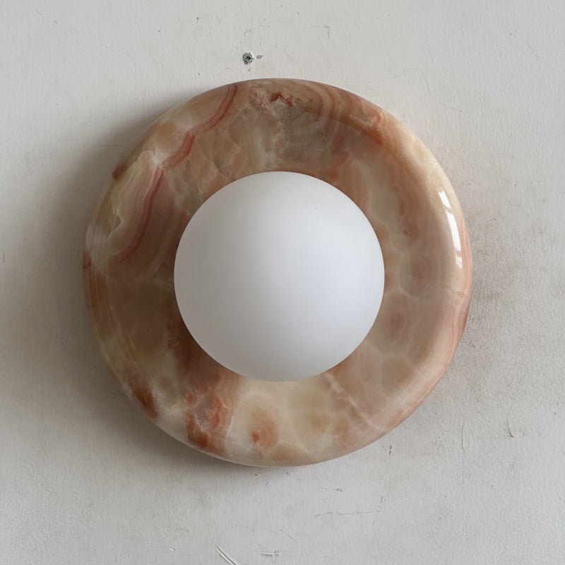 Red Marble Wall Sconce-Lighting > Wall Lights-casanuva-20cmx20cm-Red Jade L02-casanuva