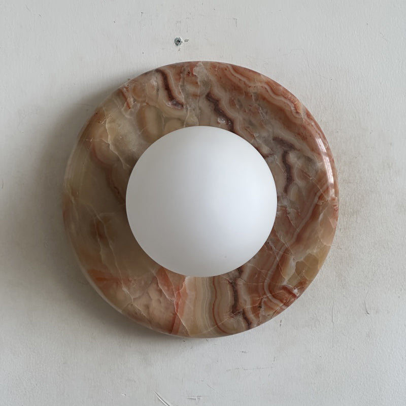 Red Marble Wall Sconce-Lighting > Wall Lights-casanuva-20cmx20cm-Red Jade L03-casanuva