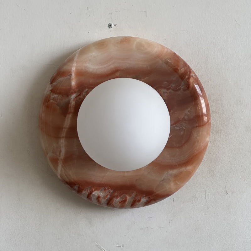 Red Marble Wall Sconce-Lighting > Wall Lights-casanuva-20cmx20cm-Red Jade L04-casanuva
