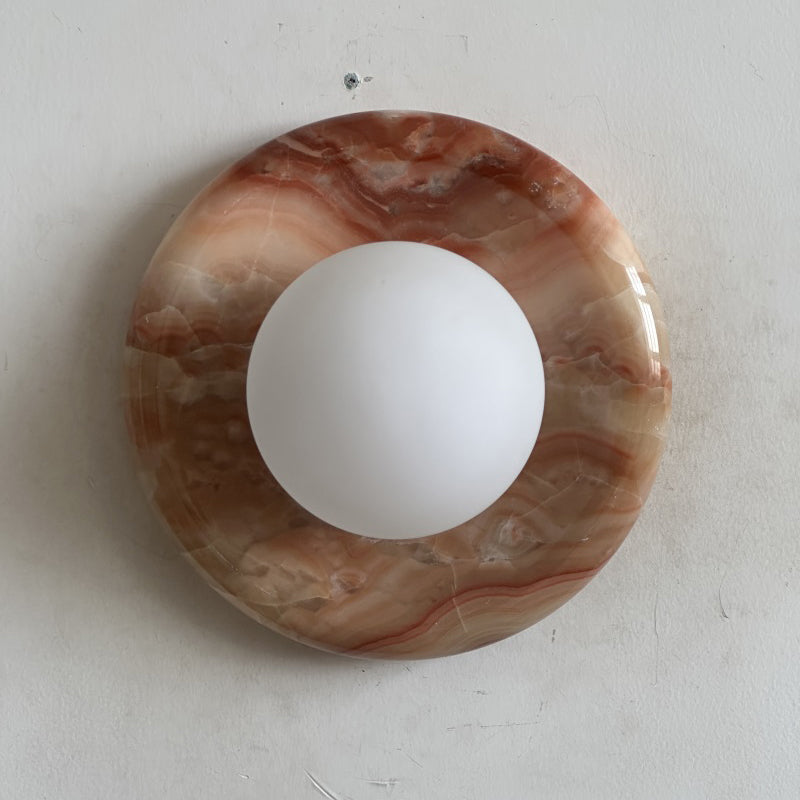 Red Marble Wall Sconce-Lighting > Wall Lights-casanuva-20cmx20cm-Red Jade L06-casanuva